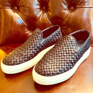 Ernesto Dolan Leather Woven Loafers